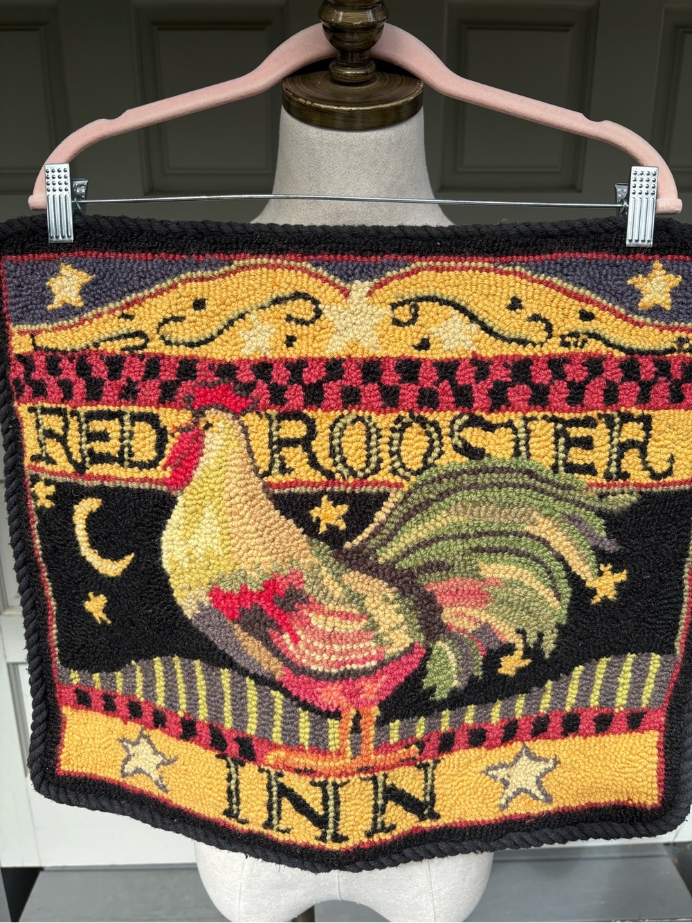 Red Rooster Inn Looped Wool Accent Pillow Cover